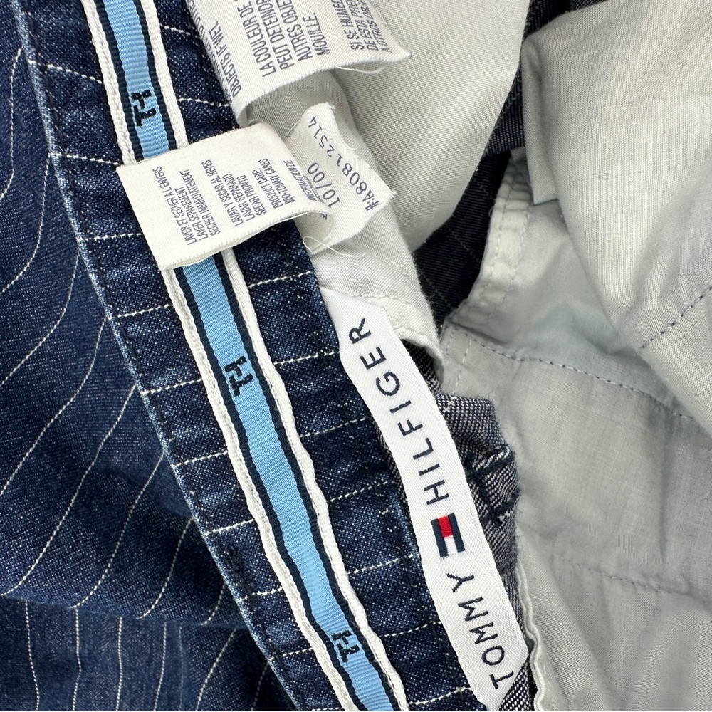 VINTAGE 2000 Tommy Hilfiger Women's Denim Pinstripe High Rise Straight Leg Jean - Picture 9 of 10
